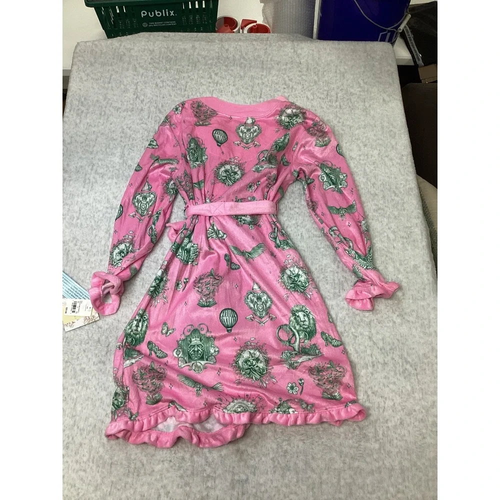 Wicked x Katie Kime‎ Girls Pink Green Wizard Oz Wicked Plush Robe XL 14/16 New